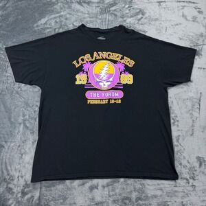 Grateful Dead Los Angeles 1989 The Forum Graphic T-Shirt Mens 2XL Black Cotton